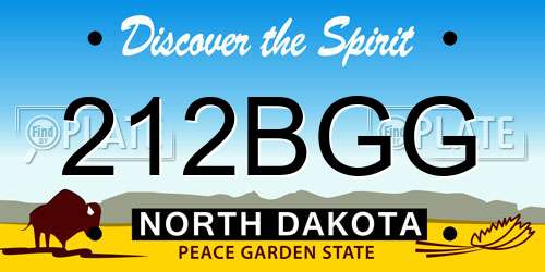 212BGG North Dakota License Plate