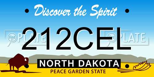 212CEL North Dakota License Plate