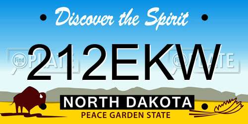 212EKW North Dakota License Plate