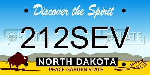 212SEV North Dakota License Plate