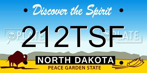 212TSF North Dakota License Plate
