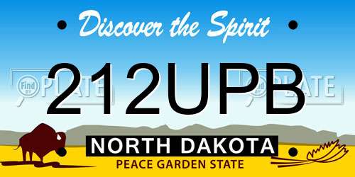 212UPB North Dakota License Plate