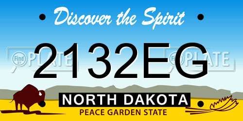 2132EG North Dakota License Plate