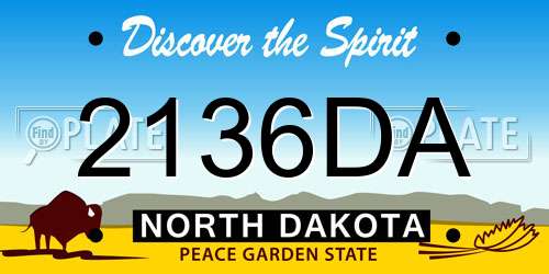 2136DA North Dakota License Plate