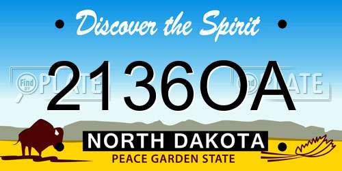 2136OA North Dakota License Plate