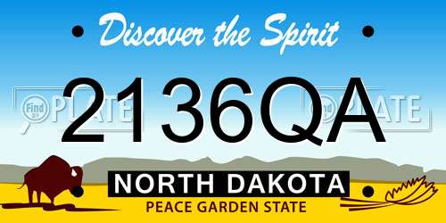 2136QA North Dakota License Plate