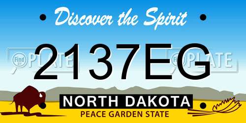 2137EG North Dakota License Plate