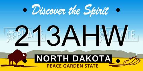 213AHW North Dakota License Plate