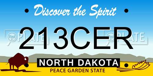 213CER North Dakota License Plate