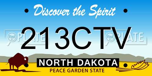 213CTV North Dakota License Plate