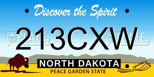 213CXW North Dakota License Plate