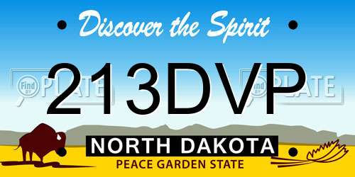 213DVP North Dakota License Plate