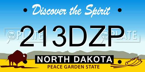 213DZP North Dakota License Plate