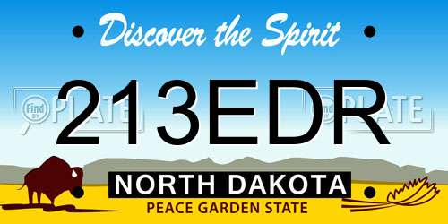 213EDR North Dakota License Plate