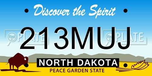 213MUJ North Dakota License Plate