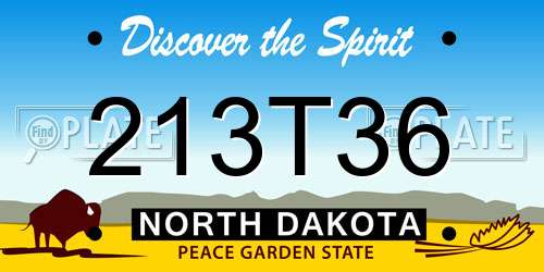 213T36 North Dakota License Plate