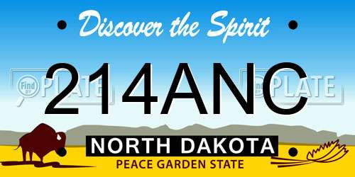 214ANC North Dakota License Plate