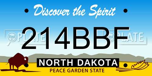 214BBF North Dakota License Plate