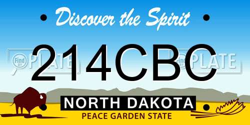 214CBC North Dakota License Plate