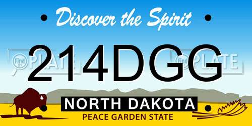 214DGG North Dakota License Plate