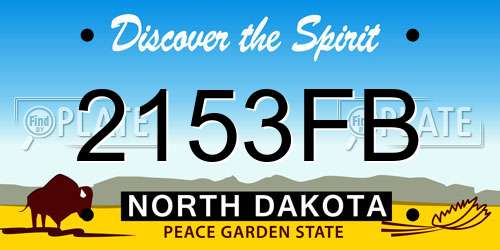 2153FB North Dakota License Plate