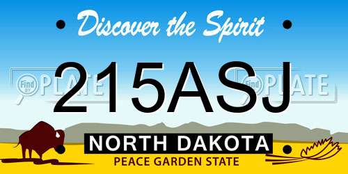 215ASJ North Dakota License Plate