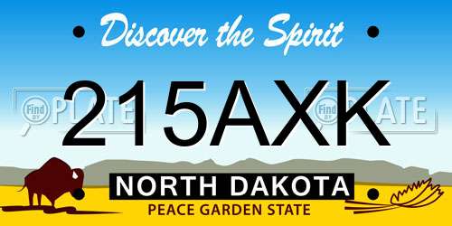215AXK North Dakota License Plate