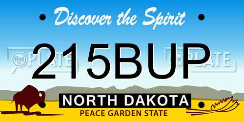 215BUP North Dakota License Plate