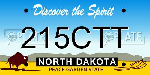 215CTT North Dakota License Plate