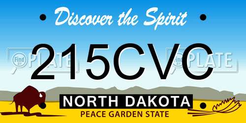 215CVC North Dakota License Plate