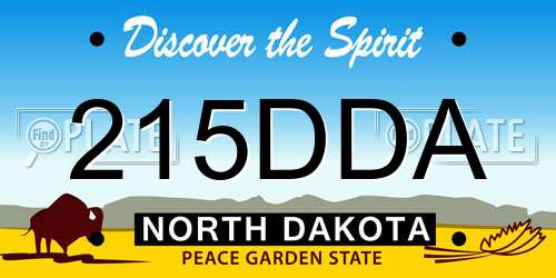 215DDA North Dakota License Plate