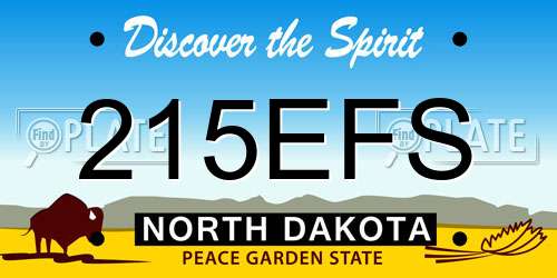 215EFS North Dakota License Plate