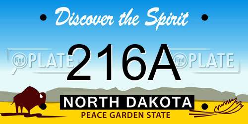 216A North Dakota License Plate
