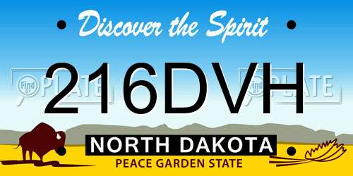 216DVH North Dakota License Plate
