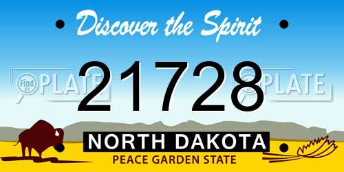21728 North Dakota License Plate
