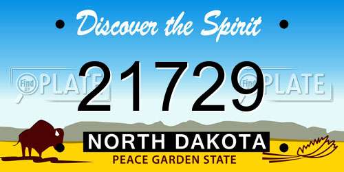 21729 North Dakota License Plate