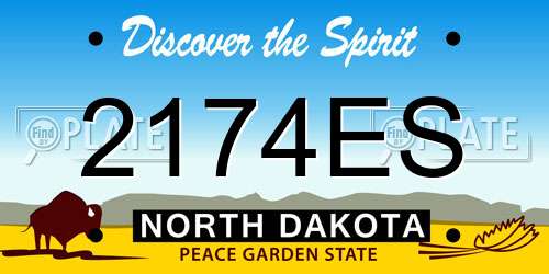 2174ES North Dakota License Plate