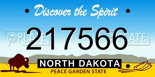 217566 North Dakota License Plate