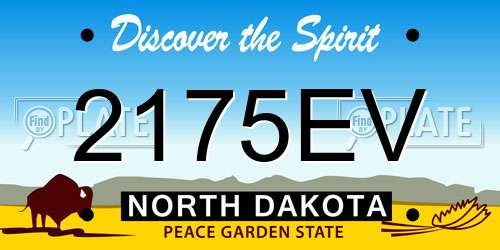 2175EV North Dakota License Plate