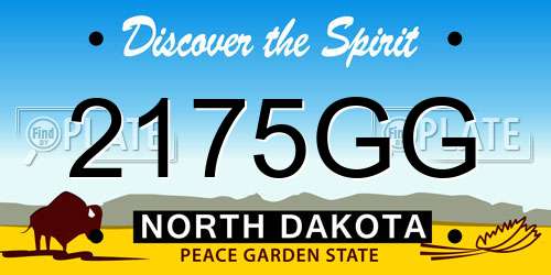 2175GG North Dakota License Plate