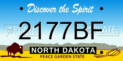 2177BF North Dakota License Plate