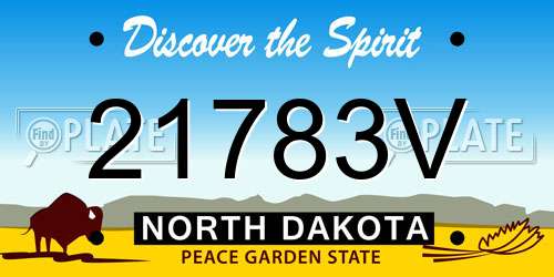 21783V North Dakota License Plate