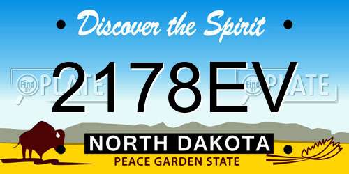 2178EV North Dakota License Plate