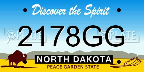 2178GG North Dakota License Plate