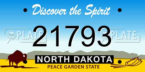 21793 North Dakota License Plate