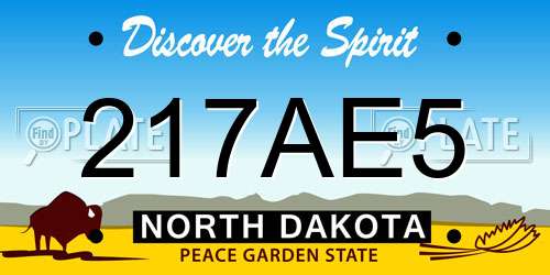 217AE5 North Dakota License Plate