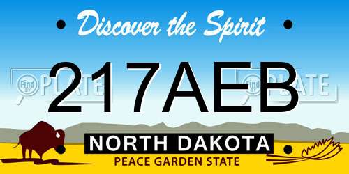 217AEB North Dakota License Plate