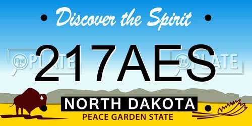 217AES North Dakota License Plate