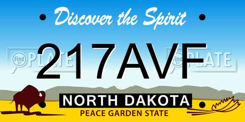 217AVF North Dakota License Plate