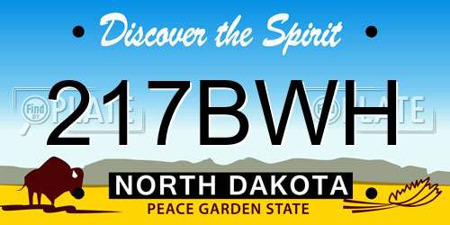 217BWH North Dakota License Plate